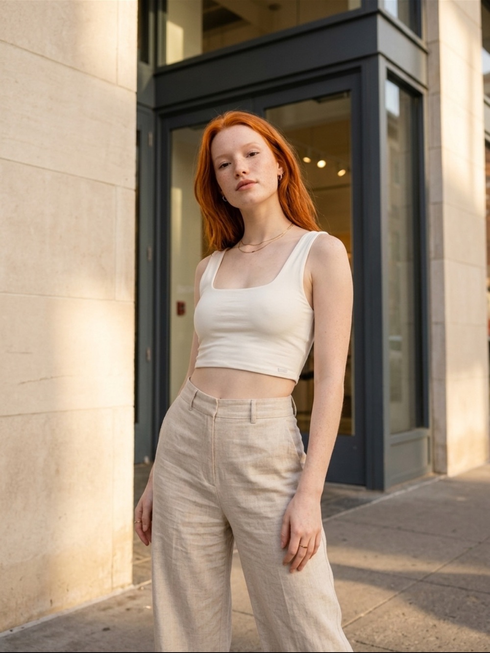NWT PrettyLittleThing White Second Skin Slinky Square Neck Crop Top US 4 / UK 8